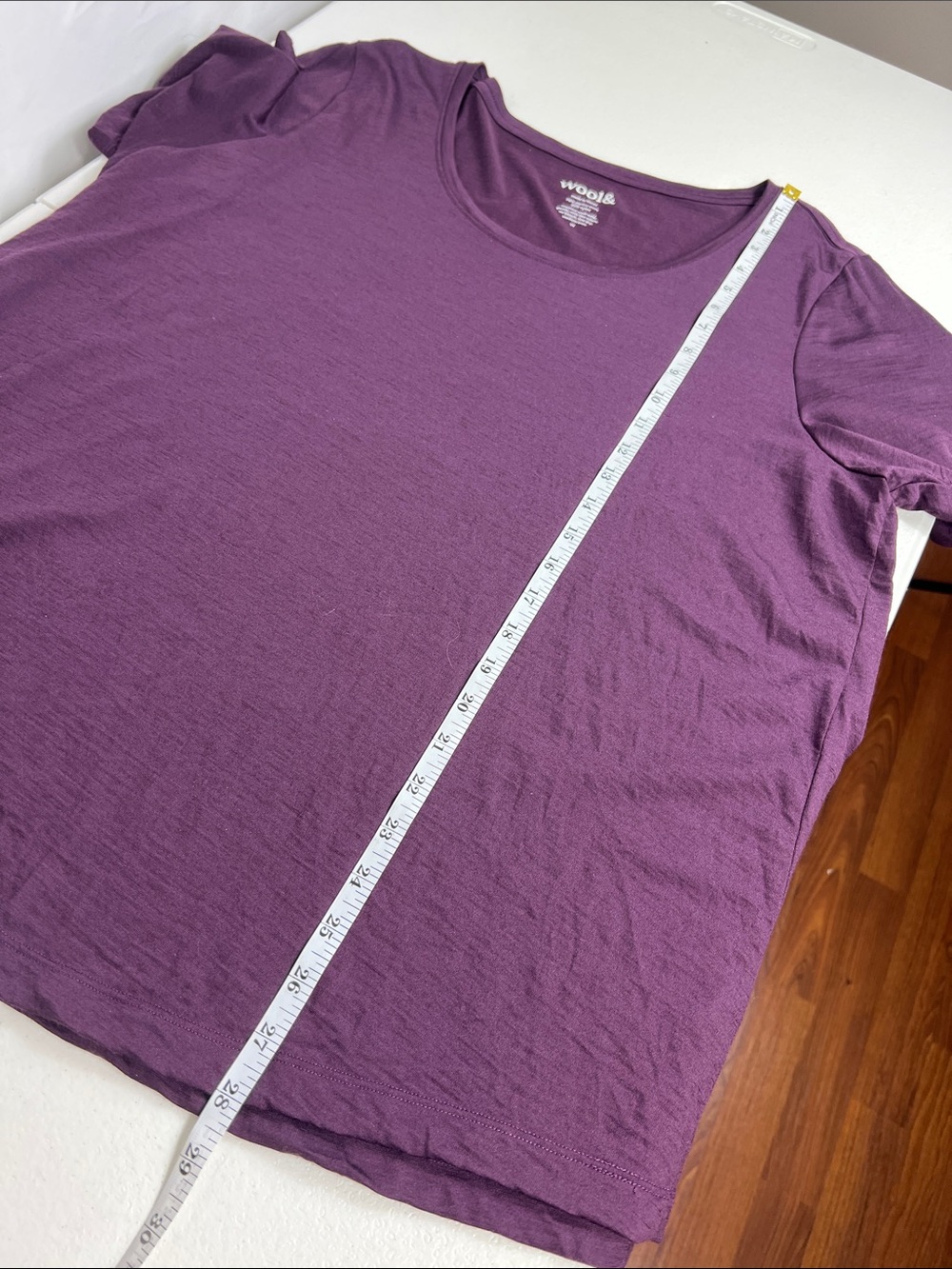 Wool& Sz 1X Merino Wool Stella Short Sleeve Tee Marionberry EUC Travel Capsule - Picture 5 of 7